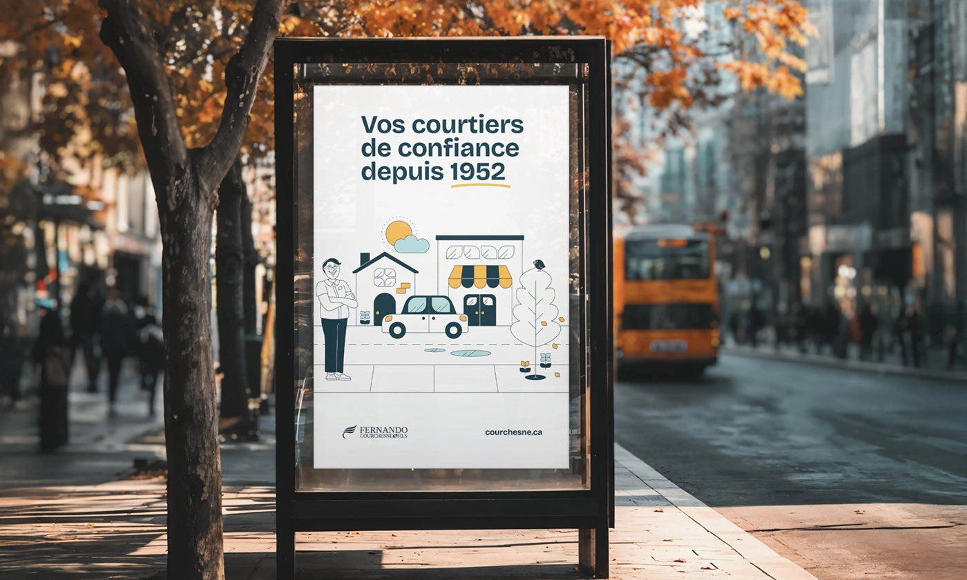 Publicité en affiche pour Fernando Courchesne & Fils