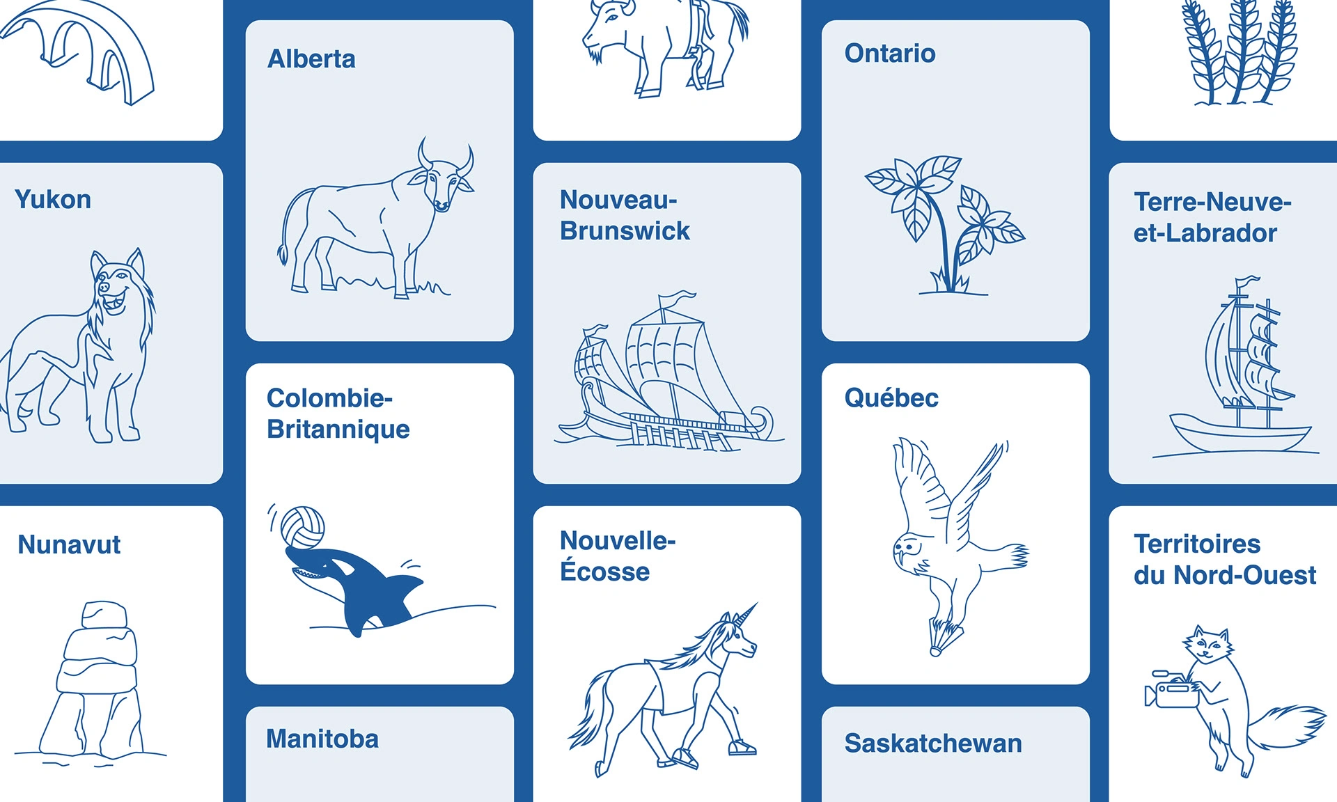 Illustrations des provinces pour les Jeux FC Laval 2025