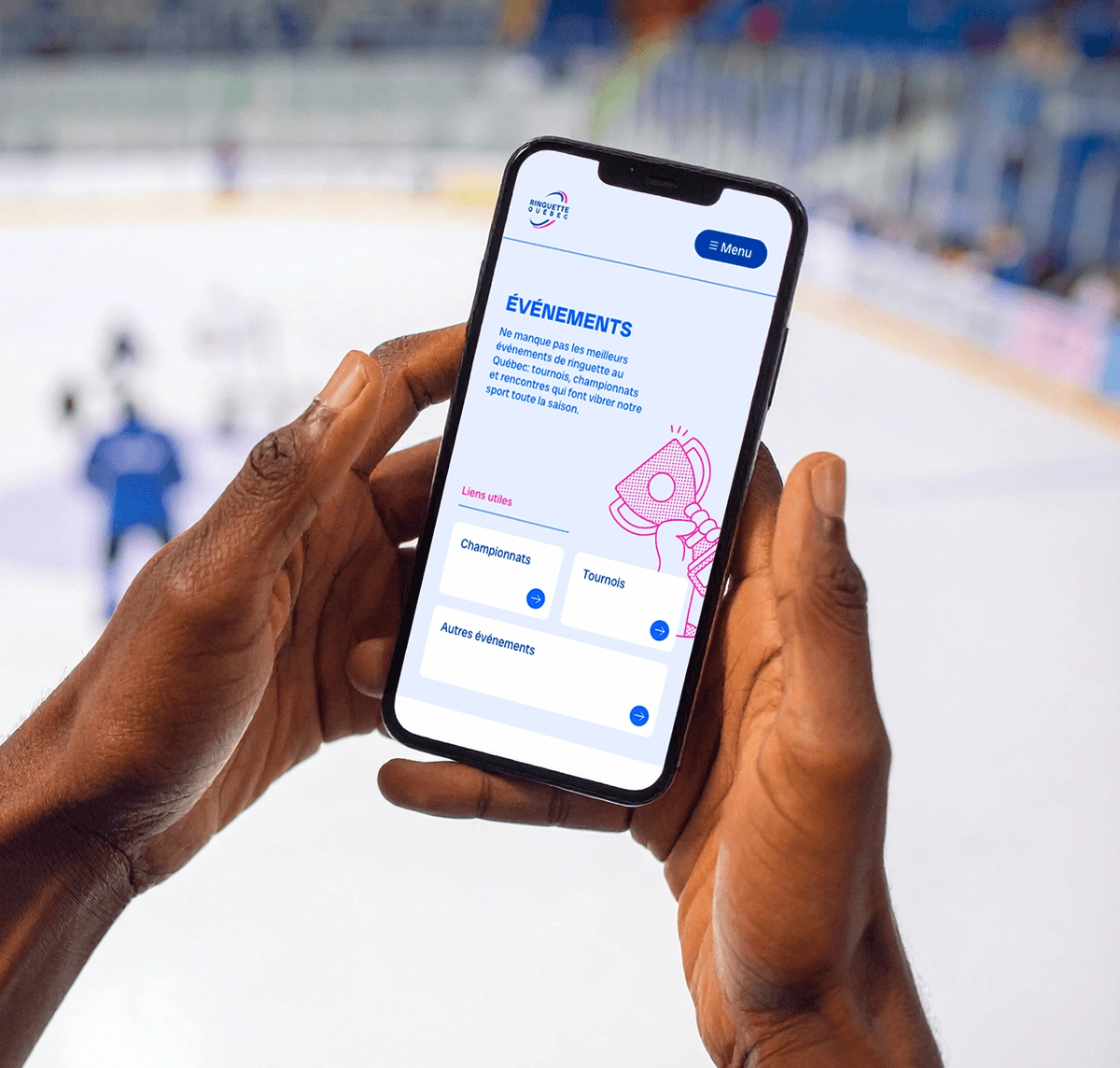 Page événements du site web de Ringuette Québec