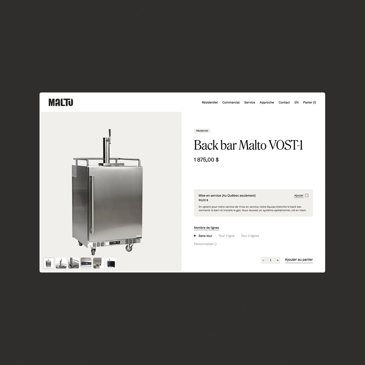 Back bar Malto VOST-1